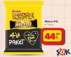 ÜLKER METRO BAR ÇİKOLATA 4'LÜ